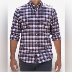 Michael Kors Tall Fit Airsoft Stretch Plaid Button Down Shirt 18 1/2 36/37